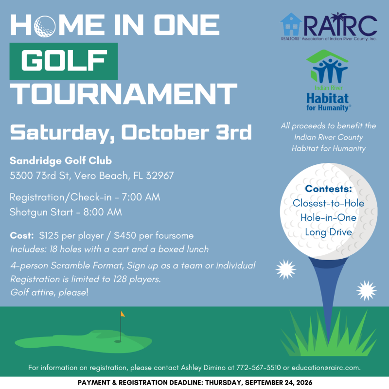 Home in One Golf Tourney Reg Flyer 2026 - NEW